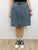 2408040 BON Waist Drawstring Demin Skirt - Blue