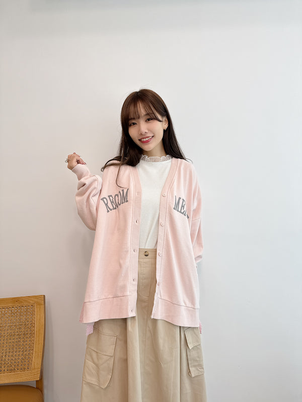 2502025 LUP Logo Docking Cardigan - Pink