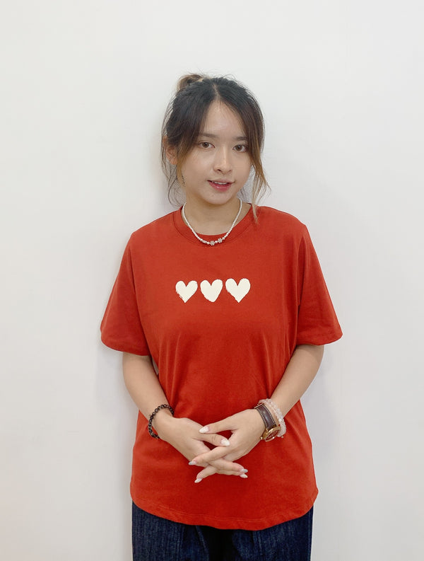 2408041 BON Heart Printed Tee - Red