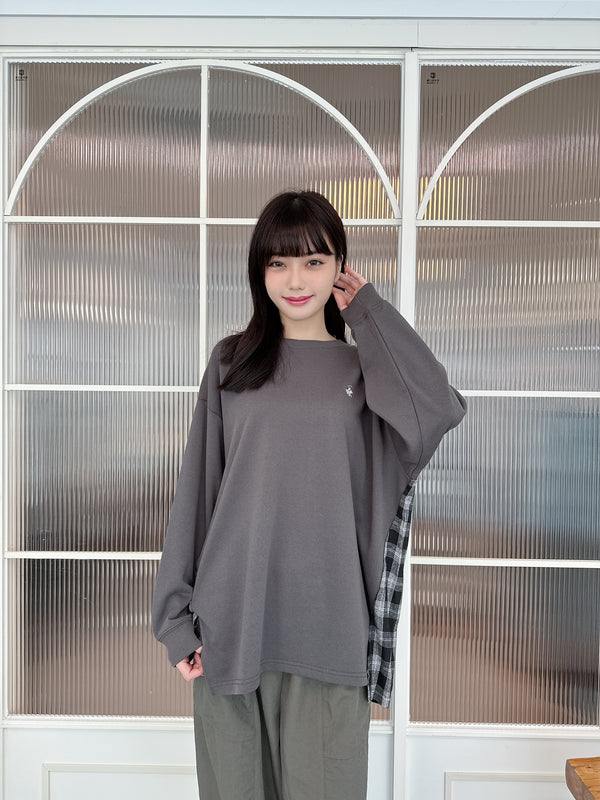 2501129 PH Check Sleeves Pullover - Charcoal