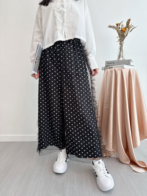 2502049 SP Tulle Layered Dot Pants - Black