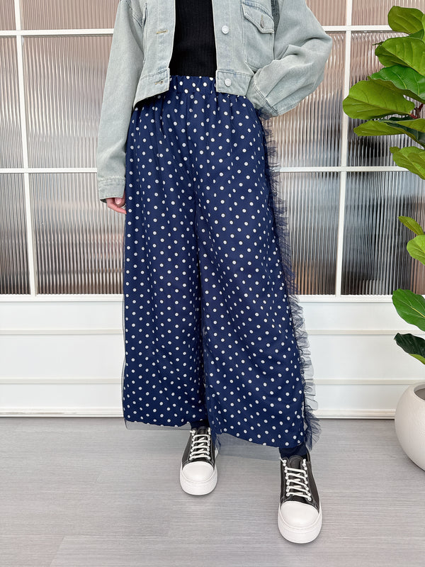 2502049 SP Tulle Layered Dot Pants - Navy