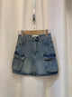 2405073 PG Pocket Short Denim Skirt