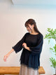 2408076 GLA 3/4 Sleeves Tulle Top - Black