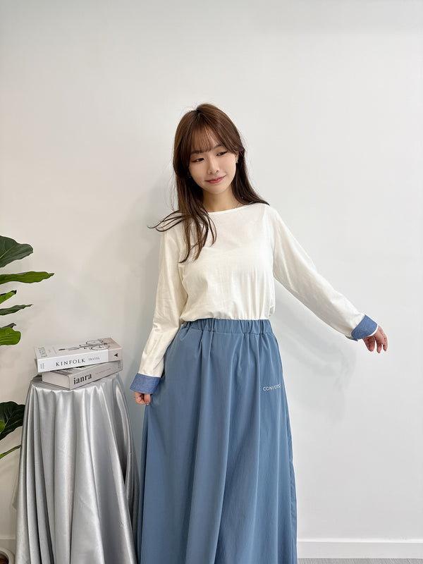 2503023 INH Cotton Chambray Top - White