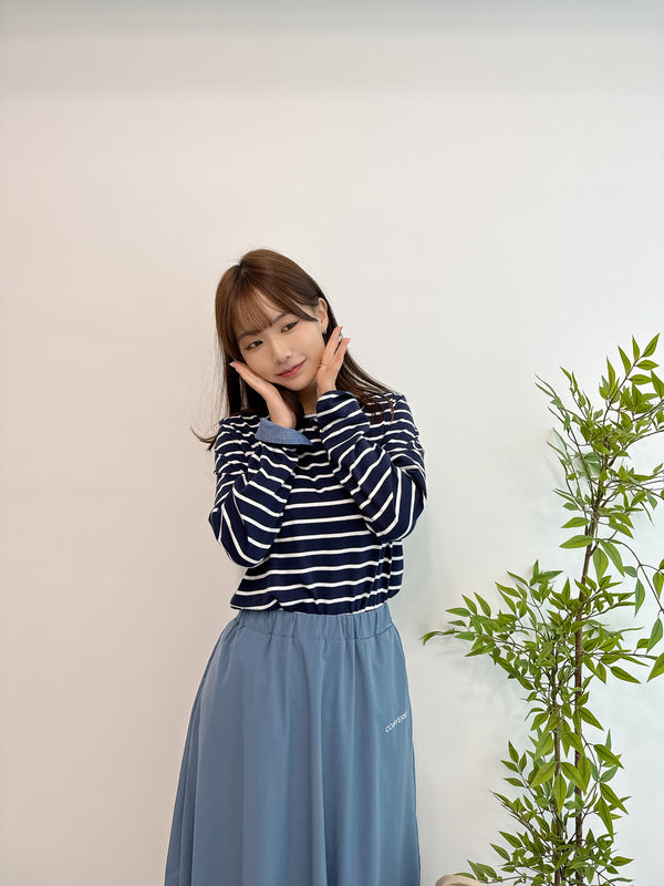 2503023 INH Cotton Chambray Top - Border