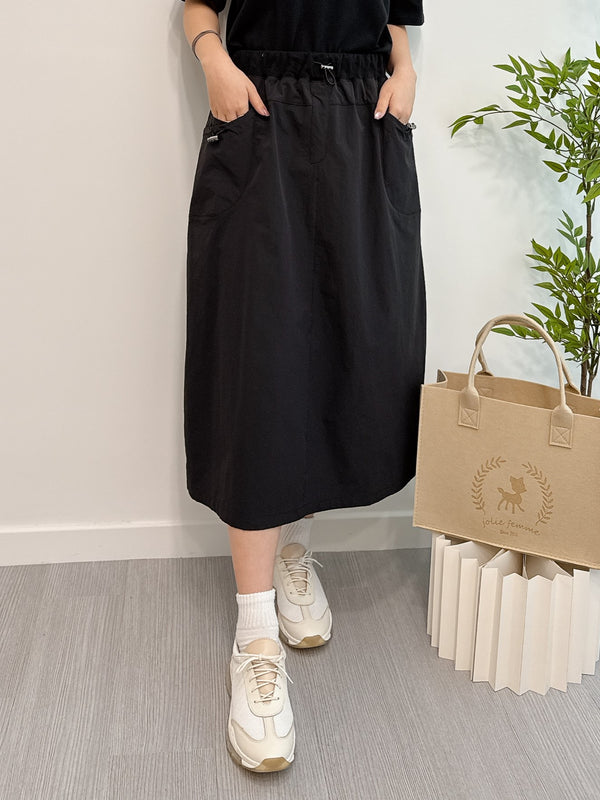 2503014 TU Slit Hem Maxi Skirt - Black