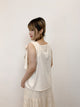 2406029 CL Shoulder Ribbon Sleeveless Top - White