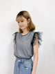 2406016 RP Tulle Layered Knit Pullover