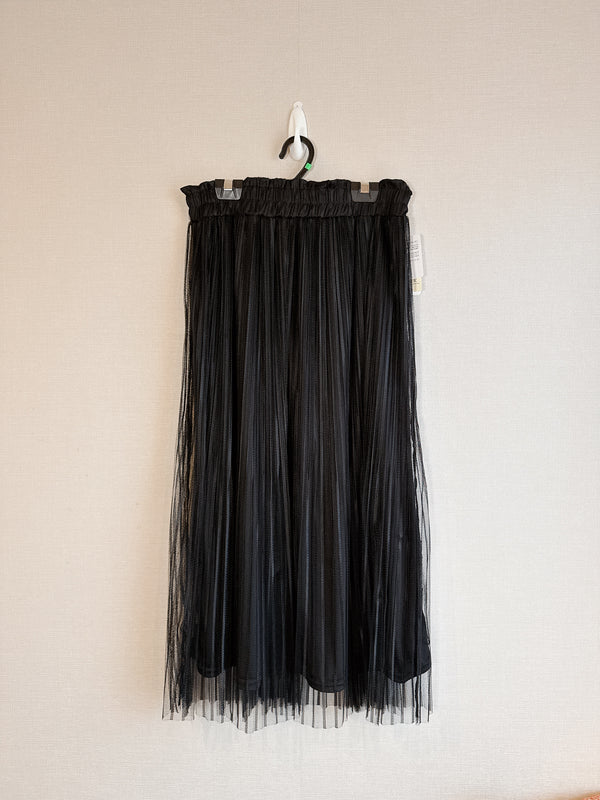 2412111 CB Striped Tulle Skirt - Black