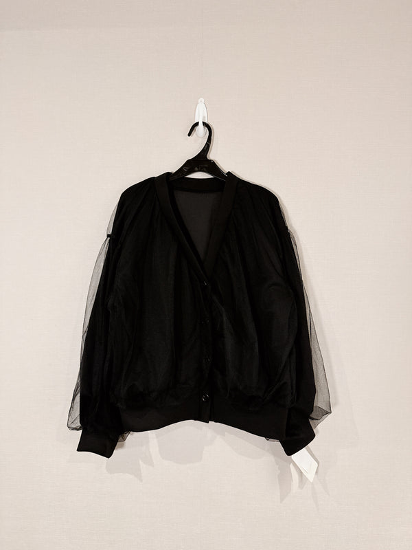 2412121 INC Tulle Cardigan - Black