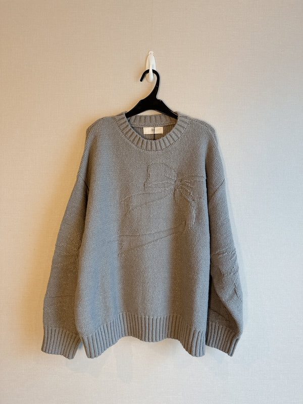 2412140 RPS Ribbon Jacquard Knit Pullover - Grey