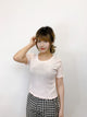 2404099 PG Laced Round Neck Ribbon Emb Top