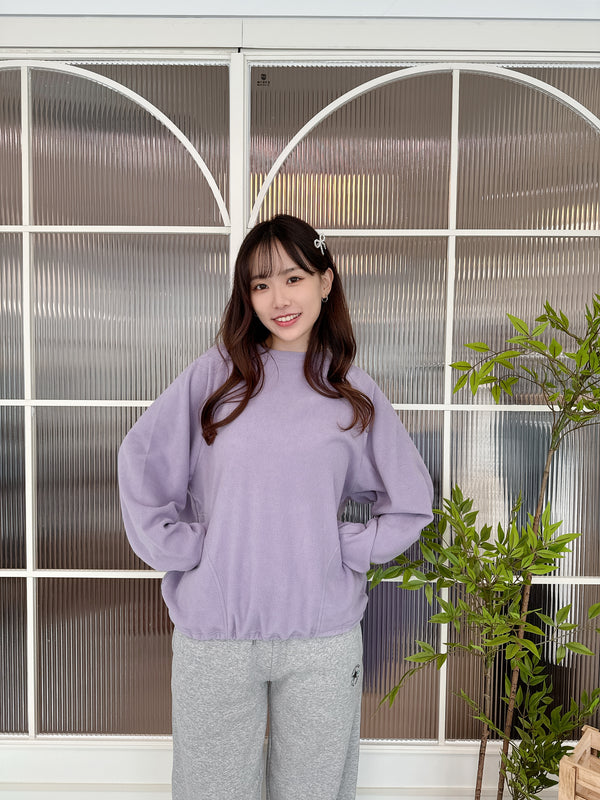 2412030 OM Drawstring Hem Pullover - Purple