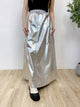 2403051 FR Metallic Pocket Skirt - Silver