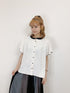 2406071 CF Chiffon Ruffle Sleeves Blouse - White