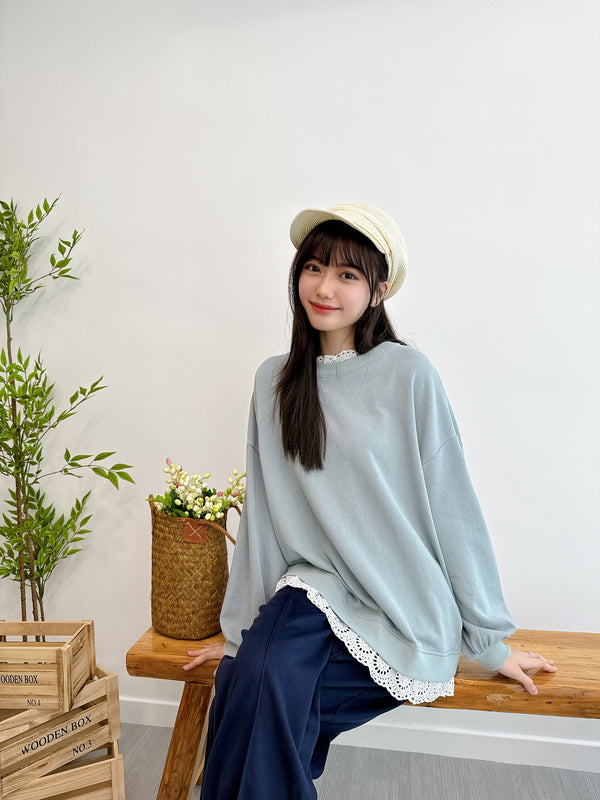 2410030 RS Fleece Lace Pullover - Blue