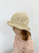 2406082 CO Crochet Flower Straw Hat - Ivory