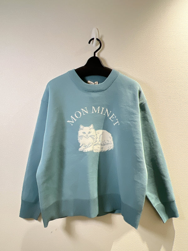 2501043 NC Cat Print Sweater - Blue