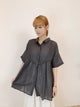 2406085 LUP Tunic Button Blouse - Charcoal