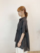 2406085 LUP Tunic Button Blouse - Charcoal