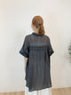 2406085 LUP Tunic Button Blouse - Charcoal