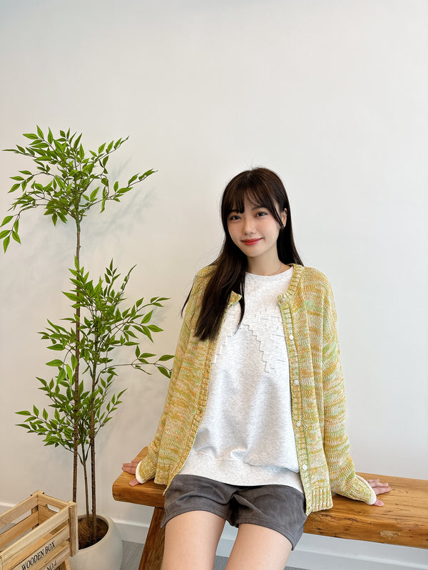 2410065	KE Mixed Colour Cardigan -Yellow