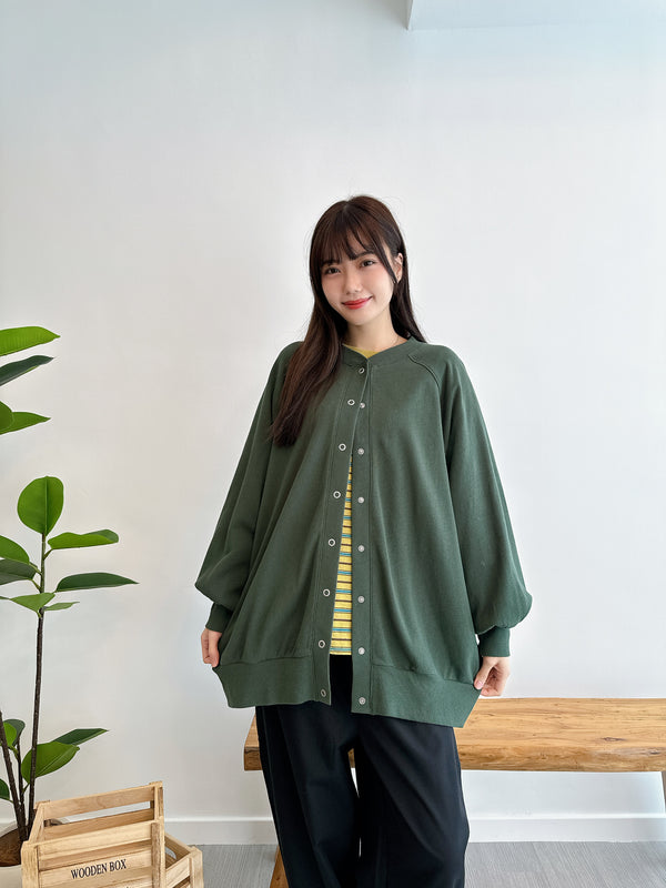 2410068	LUP	Button Colour Cardigan -Green