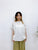 2407059 MMO Floral Emb. Bat Sleeves loose Blouse - White