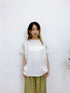 2407059 MMO Floral Emb. Bat Sleeves loose Blouse - White