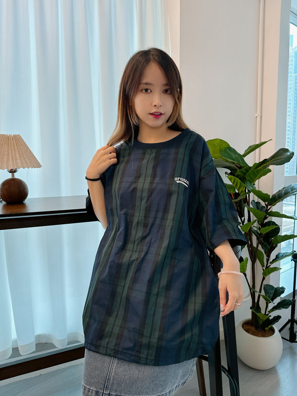 2409015 AP Logo Checked Top - Navy