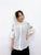 2408007 BOU Linen Embroidered  Blouse - White