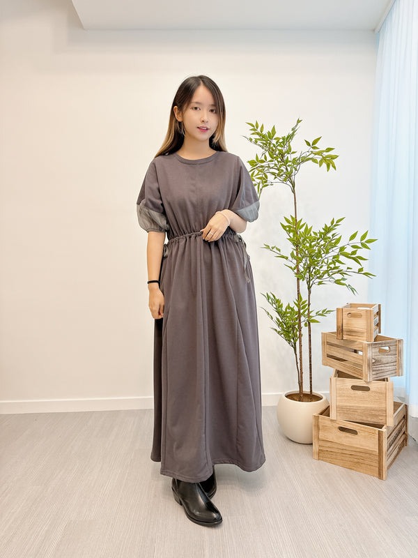 2409007 BAB Sleeve Organdy Flared OP - Charcoal