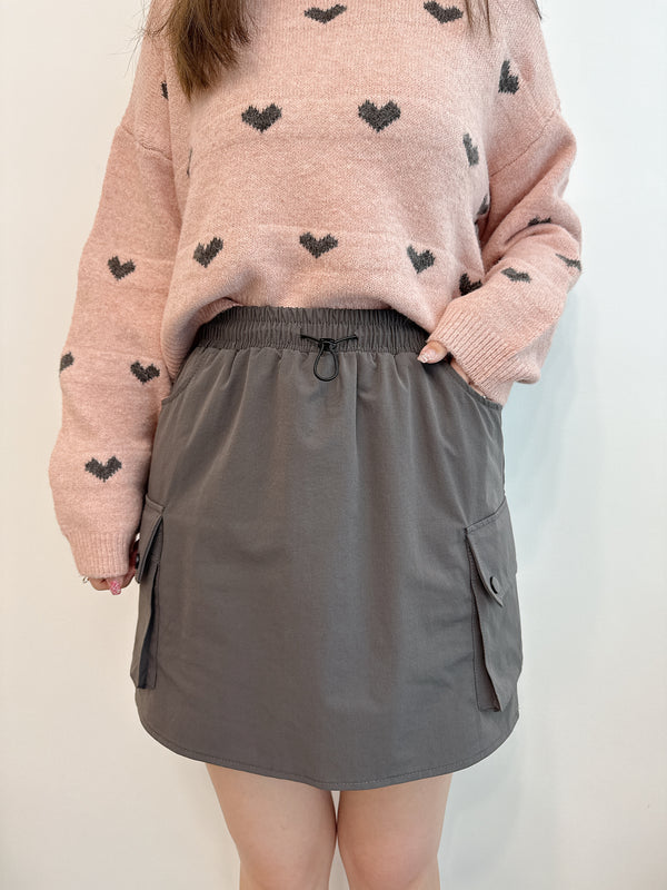 2502010 WE Nylon Cargo Skirt - Grey