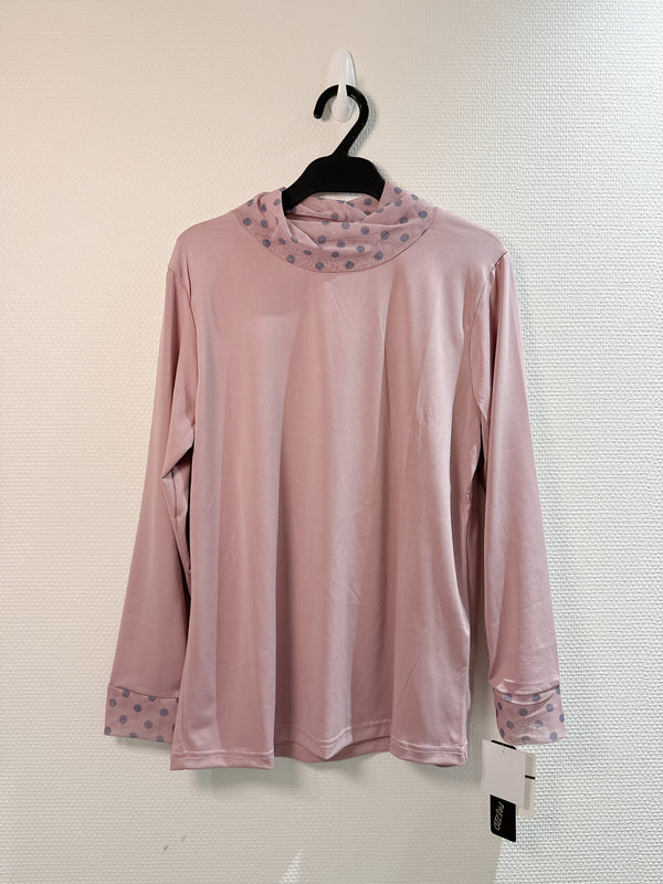 2501068 PR Dots Neck Tee - Pink